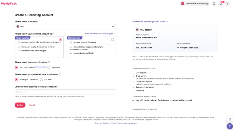 Open Details for receiving