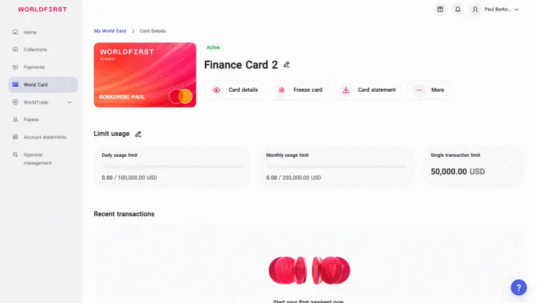 WorldFirst Account