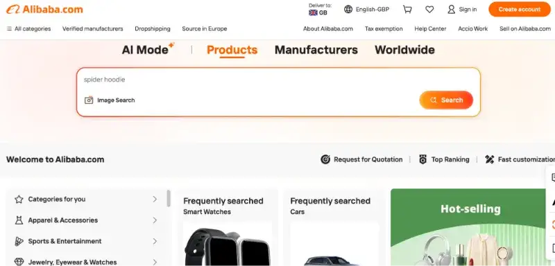 Alibaba.com is one of the most widely used China wholesale websites for businesses looking to source products from manufacturers, wholesalers, and suppliers across a wide range of categories.