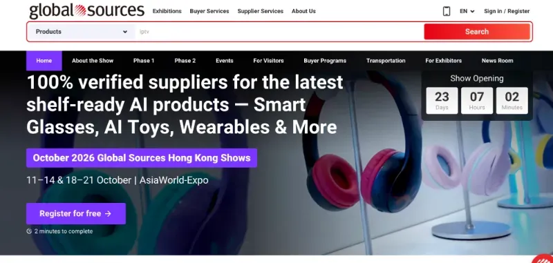 Global Sources is a B2B sourcing platform that connects international buyers with suppliers and manufacturers across a range of product categories.