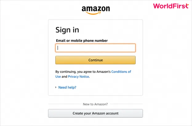 Đăng nhập tài khoản Amazon để bắt đầu quá trình checkout