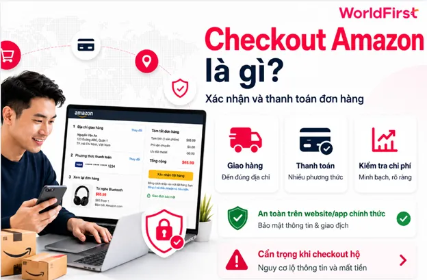 Checkout Amazon an toàn khi thực hiện trên website hoặc ứng dụng chính thức