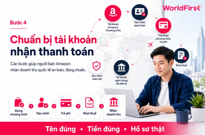 Chuẩn bị tài khoản nhận tiền để nhận doanh thu bán hàng