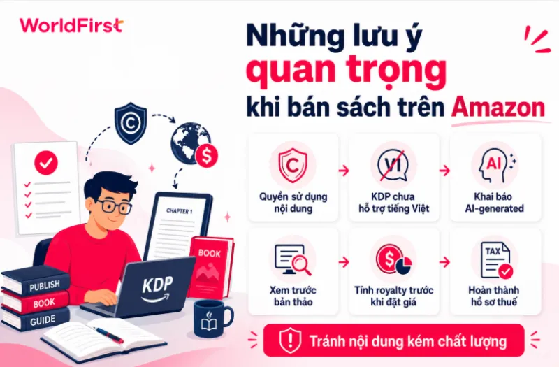 Người bán sách trên Amazon cần lưu ý vấn đề bản quyền, sử dụng AI, chất lượng nội dung