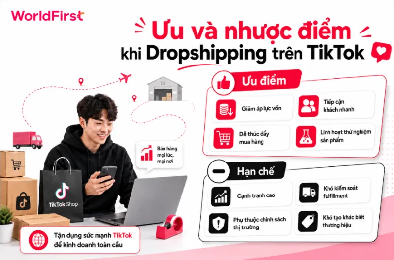 Dropshipping TikTok hạn chế áp lực tồn kho nhưng phụ thuộc nhiều vào nhà cung cấp