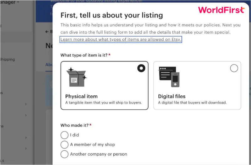 Thiết lập listing cho gian hàng của bạn