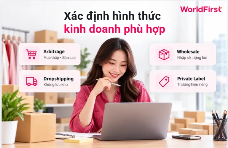 Nhà bán hàng có thể lựa chọn mô hình dropshipping, arbitrage, wholesale hoặc private label
