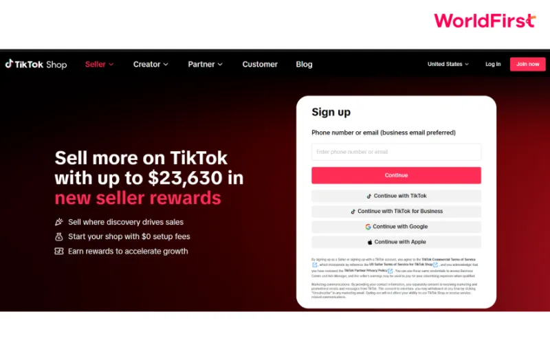 Có thể đăng ký bằng tài khoản TikTok hiện có hoặc email/số điện thoại mới