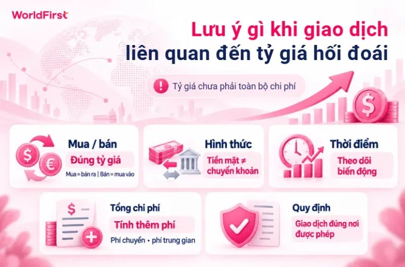 Cần lưu ý phân biệt tỷ giá mua - bán, tiền mặt - chuyển khoản, theo dõi biến động tỷ giá