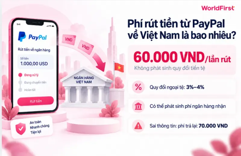 Bạn có thể phát sinh phí rút tiền, chuyển đổi ngoại tệ, phí ngân hàng nhận và giao dịch bị hoàn trả