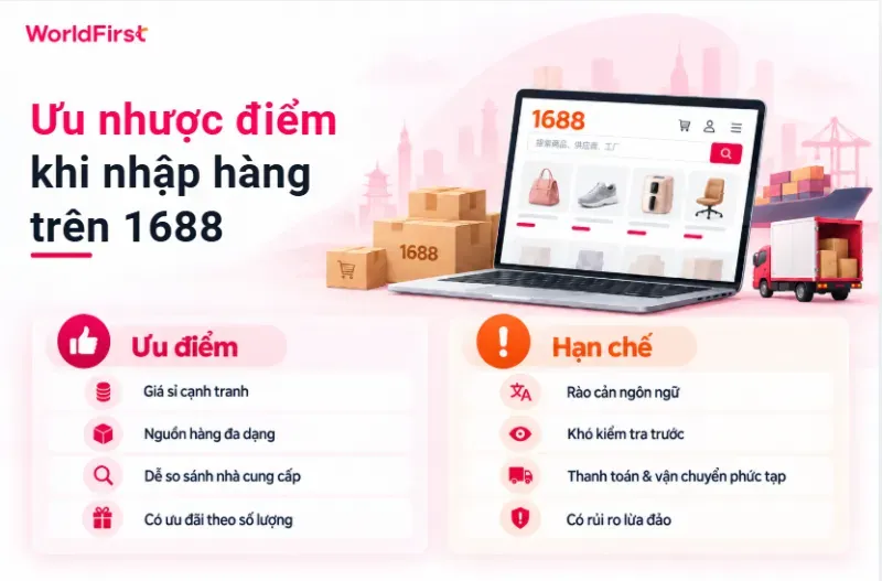 1688 có nguồn hàng đa dạng, giá cả cạnh tranh nhưng là rào cản ngôn ngữ với người Việt
