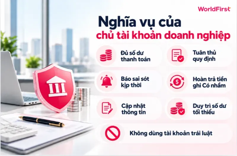 Bạn cần thực hiện đầy đủ nghĩa vụ theo quy định khi sử dụng tài khoản doanh nghiệp