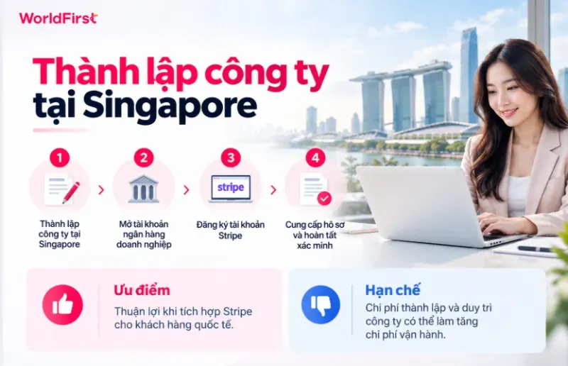Thành lập công ty tại Singapore là cách để người Việt sử dụng Stripe