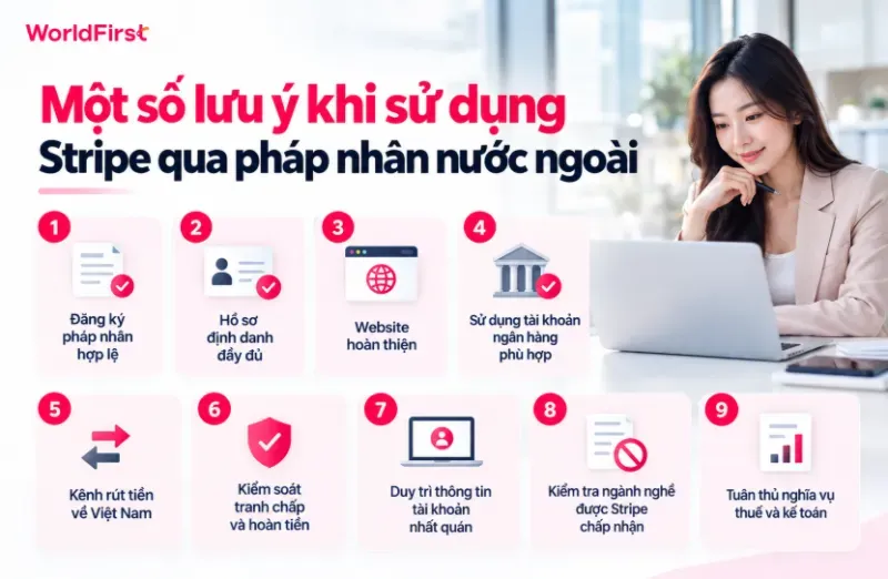 Bạn cần đăng ký pháp nhân hợp lệ, sử dụng tài khoản phù hợp và duy trì thông tin nhất quán