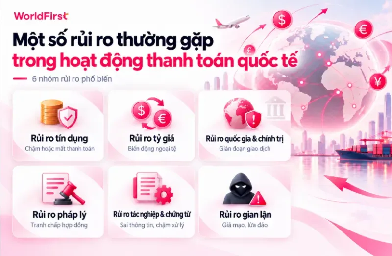 Bạn có thể gặp rủi ro tín dụng, tỷ giá, chính trị hoặc pháp lý khi thanh toán quốc tế