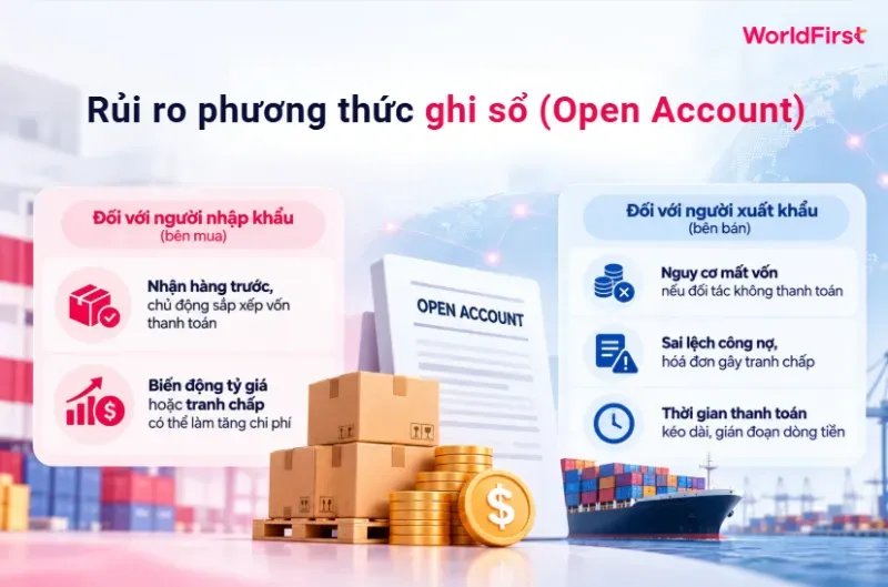Nhà xuất khẩu thường chịu rủi ro mất vốn, sai lệch công nợ hoặc gián đoạn dòng tiền
