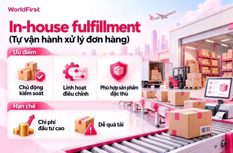 In-house fulfillment giúp nhà bán hàng chủ động kiểm soát đơn, linh hoạt điều chỉnh theo yêu cầu