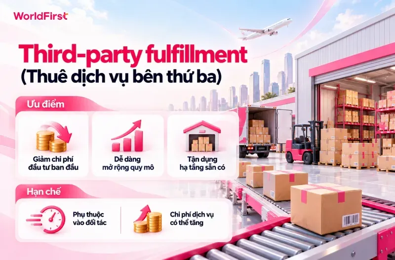 Third-party fulfillment giúp giảm chi phí đầu tư ban đầu và dễ dàng mở rộng quy mô
