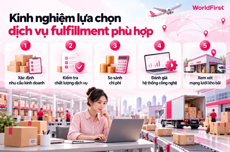 Lựa chọn dịch vụ fulfillment cần xác định nhu cầu kinh doanh, so sánh chi phí và đánh giá công nghệ