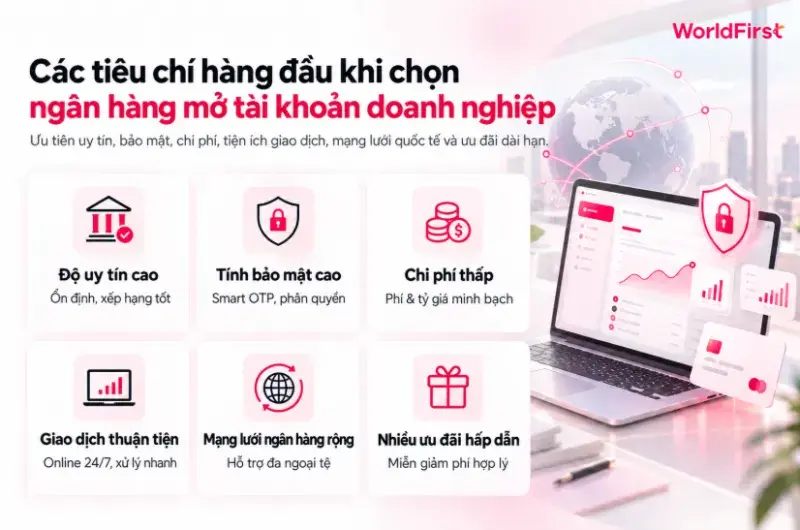 Chọn ngân hàng cho doanh nghiệp nên dựa vào độ uy tín, bảo mật, chi phí, mạng lưới ngân hàng