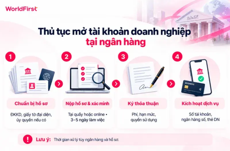 Bạn nên chuẩn bị đầy đủ giấy tờ ngay từ đầu và mở tài khoản theo quy trình 4 bước