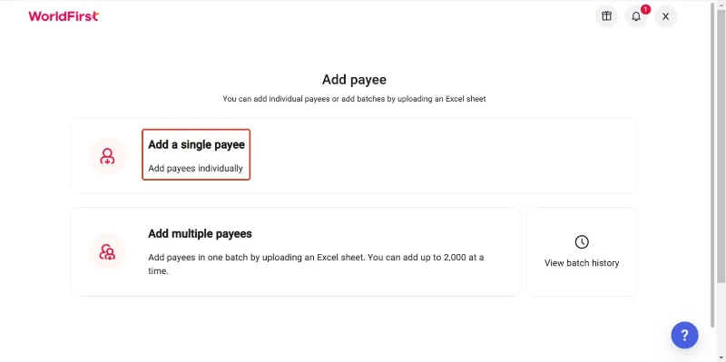 Add and verify a same-name payee