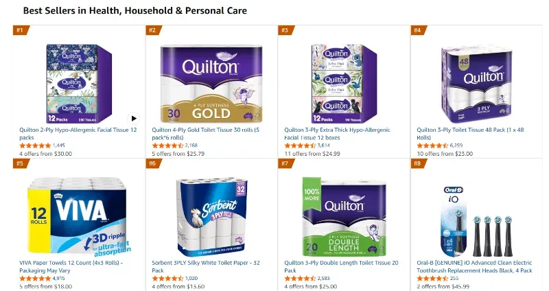 Health, household and personal care