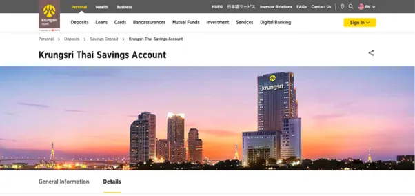 Krungsri Thai Savings Account