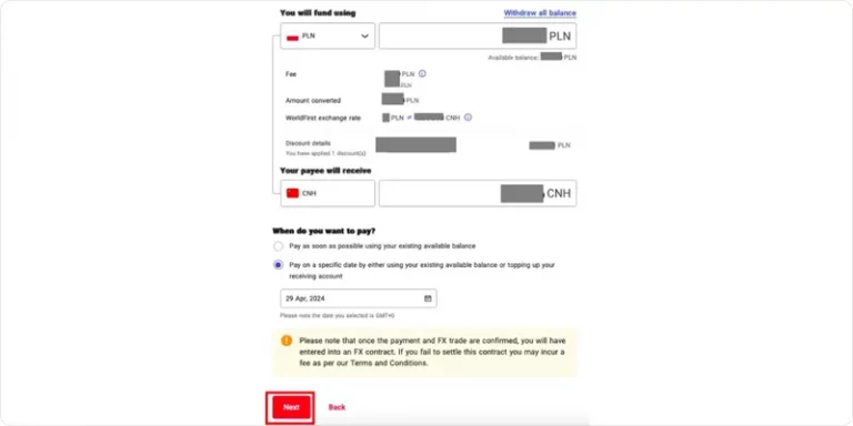Confirm the payment