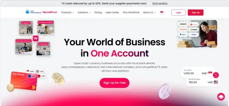WorldFirst is a multi-currency business account provider regulated in Singapore by the Monetary Authority of Singapore (MAS).